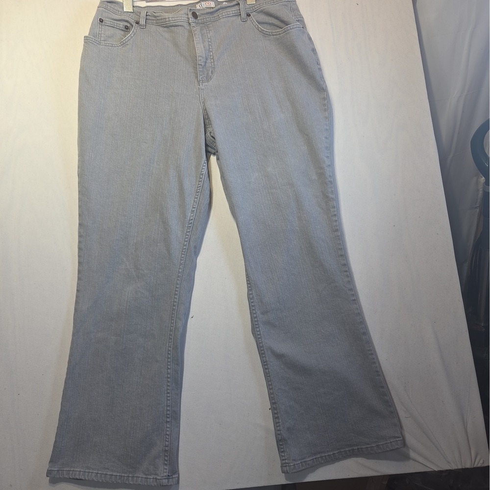 d&CO Denim Company Women's Jeans 20W Gray Straight Leg Stretch 5 Pocket